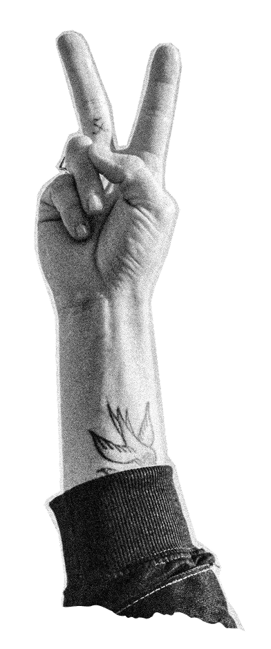 Mano en señal de victoria